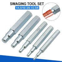 5Pcs CT-193 Copper Tube Expander Swaging Punch Tool 14",516",38",12",58" Imperial Swaging Punch Tool