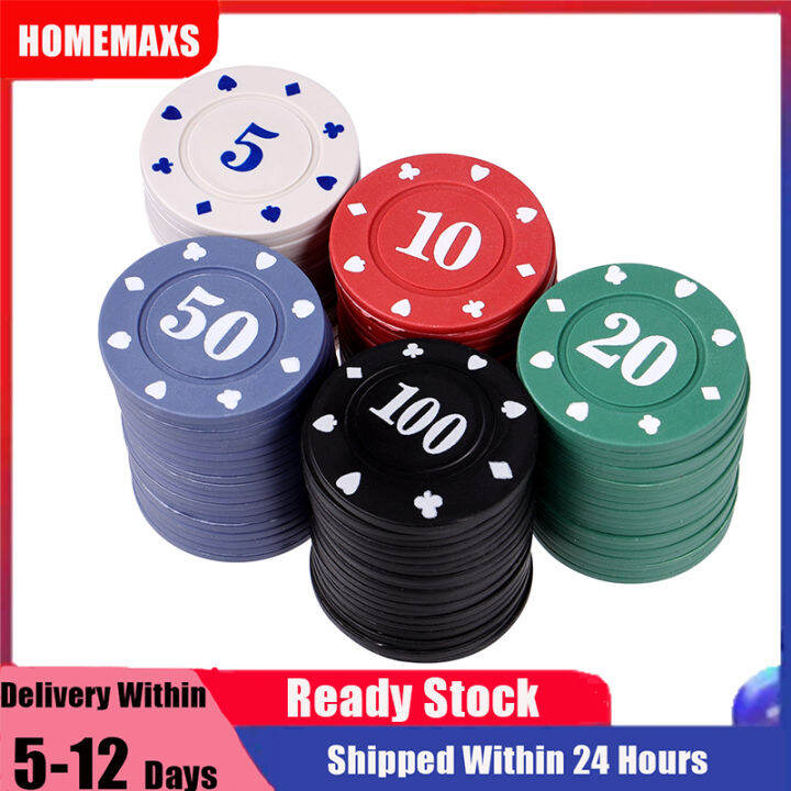 HOMEMAXS 100Pcs Game Coins Plastic Currency Toys Mahjong Game Chips ...