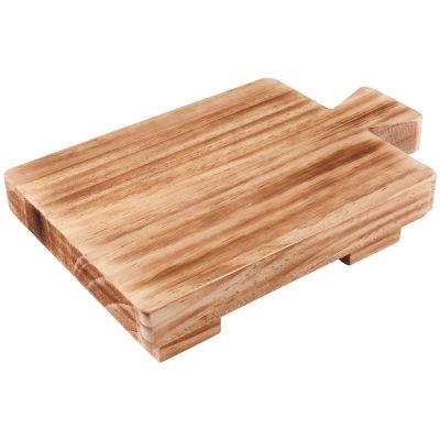 Rectangle Wood Pedestal with Handle, Small, for Bathroom Wooden Soap Tray Base