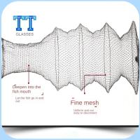 TT GLASSES วงแหวนเหล็ก อุปกรณ์ตกปลาแหวนเหล็กอ่อน เครือข่ายเครือข่ายเครือข่าย ผ้าทอทอ กรงปลาด้ายพับได้ ง่ายต่อการพกพา ตะกร้าตกปลาและอุปกรณ์ป้องกัน อุปกรณ์ตกปลาสำหรับตกปลา