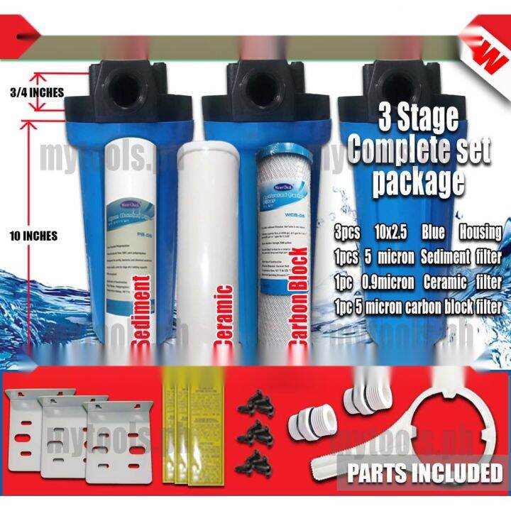 3 Stage Complete Water Filter Unit (Inline Water Filtration System) Lazada PH