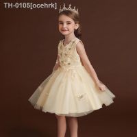 ◎✆✎ ocehrk Champagne vestidos curtos infantis princesa concurso vestido de festa infantil dama honra luxo