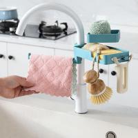 Creative Faucet Double Shelf Kitchen Rotatable Multifunctional Sink Shelf Household Kitchen Sponge Rag Drainer Storage Rack