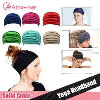 Solid Color Fold Yoga Headband Nonslip Elastic Stretch Hairband Turban Running Headwrap Wide Gym Fitness Sports Accessories