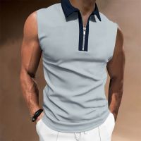 Solid Men Tops Sports Summer Blouse Vest Bodybuilding Breathable Collared