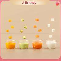 J-BRITNEY 75มล. ถ้วยกระจกซีลอาหารแก้วบอโรซิลิเกตทรงสูงอาหารเสริมที่ละเอียดอ่อนถาดกล่องอาหารอาหารแช่แข็งกล่องเสริมการเก็บรักษาความสดใหม่