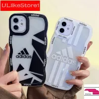 เคสสำหรับ iPhone 14 13 12 11 Pro Max X XR Xs Max 8 7 6S Plus SE 2020คลื่น Adidas สีดำและสีขาวเคสโทรศัพท์มีลายฝาครอบป้องกันนิ่มใส