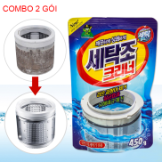 Combo 2 gói bột tẩy lồng máy giặt 450 gram- bột tẩy vệ sinh lồng máy giặt