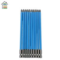 New 10pc Magnetic Single Anti Slip Screwdriver Bit Set PH2 150mm 1/4 (6.35MM) Hex High Precision Exact Screw Reduces Slip