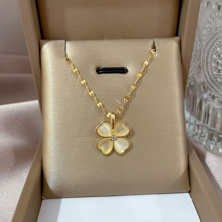 Christian Dior Gold JAdior Heart Lock Clover Necklace  The Closet