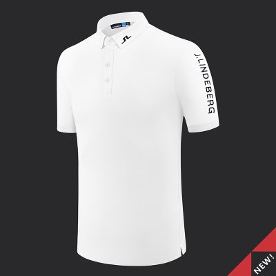 J. Lindeberg Golf Short-Sleeved T-shirt Mens Summer Comfortable Sports Polo Shirts Golf Clothing Mens Quick-Drying Jersey 2301