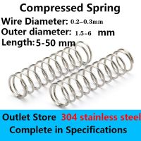 304 SUS Compressed SpringPressure Spring Outlet Store Line Diameter 0.2-0.3mm  External diameter 1.5-6mm Rotor Return Spring Coil Springs