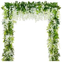 Wisteria Vines Garland,Hanging Wisteria Artificial Flowers Strings,Fake Plants Vine Ratta Hanging Garland Flowers String