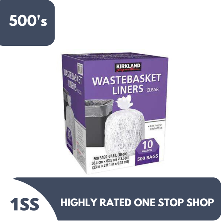 Kirkland Signature Office & Home Wastebasket Liners 10 Gal. 500pcs
