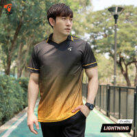 FlexUp T-Shirt คอวี รุ่น LIGHTNING สีดำ-ทอง 12LS303 - PMKPOLOMAKER