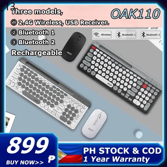 Rechargeable Acer 2.4G Bluetooth Keyboard and Mouse Combo Set for Home