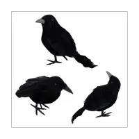 Simulation Black Crow Animal Model Artificial Crow Halloween Party Decor Black Bird Ravens Prop Garden Decoration