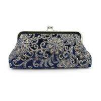 Hot selling Gold Filigree Embroidered Evening Clutch