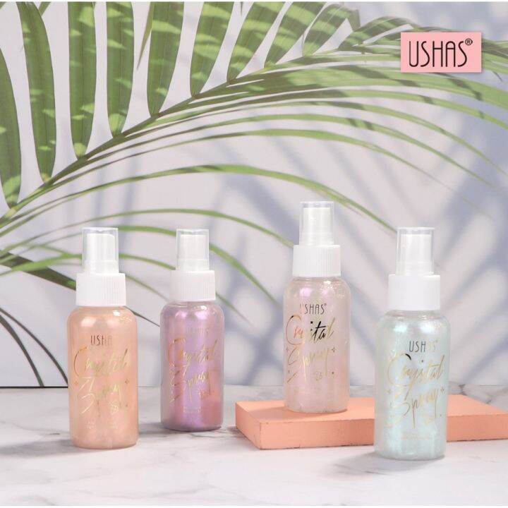 USHAS New Glow Diamond Shimmer Primer Body Face Spray Body Glitter