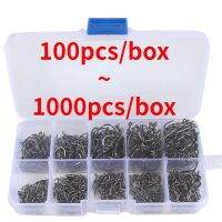 100/200/300/400/500/600/1000pcs Fishing Gear Set High-Carbon Steel Barbed Fishhooks with Lure Bag Freshwater Fishing Accessories Accessories