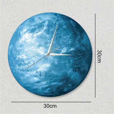 【SALE】 nancarenko1977 นาฬิกาแขวนผนังไฟกลางคืนสร้างสรรค์30ซม. สติกเกอร์รูปดวงจันทร์เรืองแสงในที่มืดตกแต่งห้องนอนดาวเคราะห์เรืองแสง