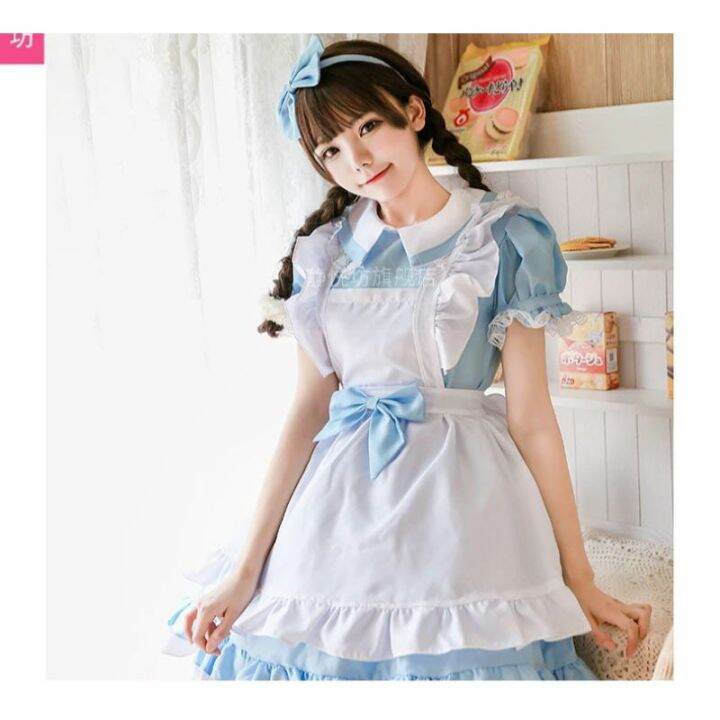 สินค้าขายดี-ชุดอลิซผู้ใหญ่-ชุดเมดแม่บ้าน-ชุดอลิซในแดนมหัศจรรย์-alice-in-wonderland-nbsp-ชุดคอสเพลย์อลิซ-ชุดโลลิต้า-ชุดแฟนซี-ชุดเด็ก-การ์ตูน-fancy-kids-christmas-haloween