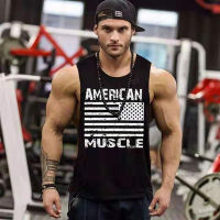 （Ready Stock)? Mens Muscle Sleeveless Letters European And American Fashionable Cotton Sleeveless T-Shirt Sports Fitness Bodybuilding Vest ZV