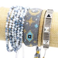 ZHONGVI 2022 New Miyuki Beaded celet for Women Evil Eye Pulseras Mujer Joyeria Crysta Tassel celets Armband Mexican Jewery