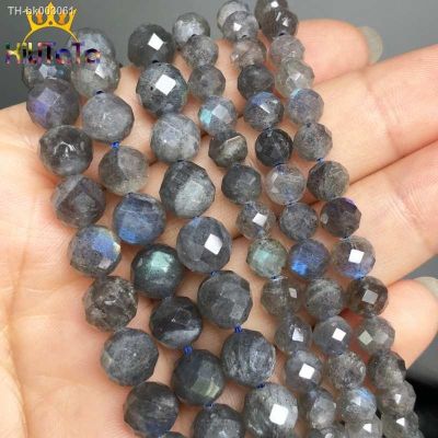 ❐ Natural Grey Labradorite Beads Faceted Loose Stone Beads For DIY Making Bracelet Necklace Jewelry Accessories 7.5 6mm/8mm