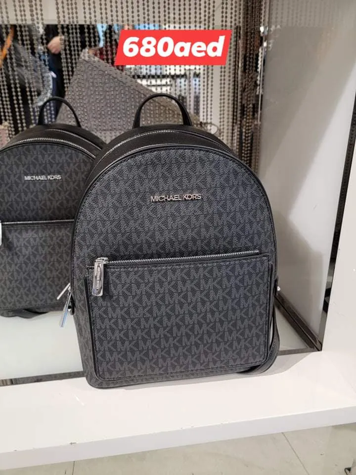 Michael Kors Leather Black/Silver Monogram BackPack - Article