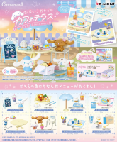 Re-Ment Hello Sanrio Miniature Outdoor Cafe Candy ของเล่น Gashapon Kawaii อะนิเมะรูปน่ารัก Cinnamoroll Figurine Gift