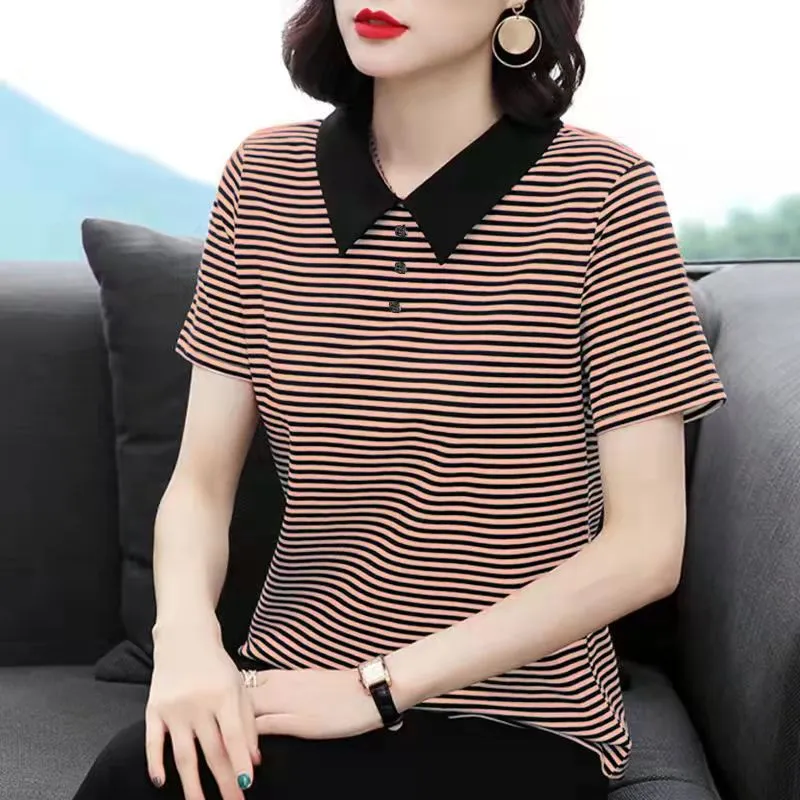 ladies striped polo shirts