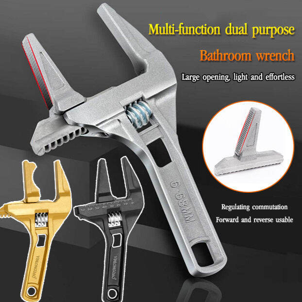 Multipurpose adjustable wrench for plumbing and bathroom
