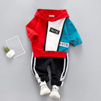 Child clothing suit boys letter printing color matching sports hooded sweater jacket + pants babys girls fashion Quality clothes