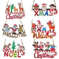 Christmas Ornaments Wood Tree Decorations Wooden Hanging Crafts Santa Claus Snowman Ornaments Gift Tags Decor