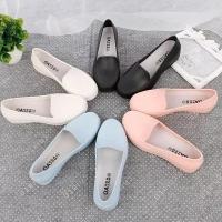 Women Casual Boat Loafers Jelly Shoes rain boots waterproof Shallow Mouth Princess Shoes nurse flat