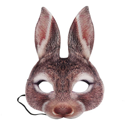 หน้ากากสัตว์ฮัลโลวีนหูกระต่ายยาวน่ารักหน้ากากสำหรับฮาโลวีนปาร์ตี้ที่มีธีม