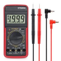 DT9205A RED Handheld Digital Multimeter AC DC Voltage Meter Ammeter 20A Hfe Ohm Capacitance Diode Tester OverLoad With Buzzer