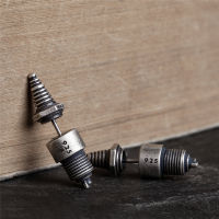 MKENDN Gothic 925 Sterling Silver Spark plug ear studs Steampunk The Industrial Revolution Cyberpunks Men Male Jewelry