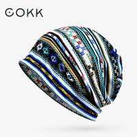 COKK Cotton Beanie Turban Hat Women Men Boho Geometric Design Beanie Fashion Baggy Cap Gorro Feminino Bone Male New Casual