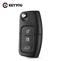 【2023】KEYYOU 3 Buttons Modified Flip Folding Remote Control Car Key Shell For Ford Focus 2 3 Mondeo Fiesta Galaxy C-MAX Key Fob Case ！