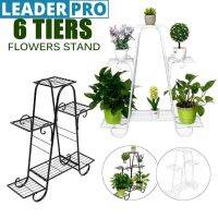 6 Layers Iron Retro Iron Flower Stand Pot Plant Display Shelves Home Garden Decor Black / Bronze / White