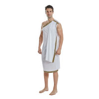 Cheap Ancient Greek Roman Toga Mens Halloween Caesar Cosplay Costume Carnival Easter Purim Fancy Dress