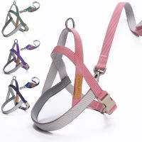 【jw】✉♞ Colorful Dog Harness Adjustable Training Walking Polyester Chest Small Medium and Large Size Dogs Accessories