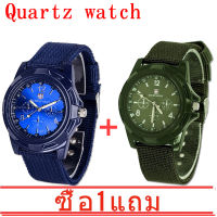 【ซื้อ 1 แถม 1 】Military Nylon Waterproof Date Quartz Analog Army Mens Quartz Wrist Watches