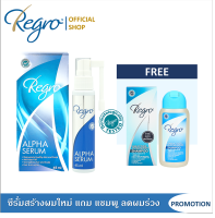 Regro Alpha Serum free Regro Hair Active Shampoo 100ml.ซีรั่มกระตุ้นการสร้างผมใหม่แถมแชมพูลดผมร่วง ลดอาการคัน รังแค