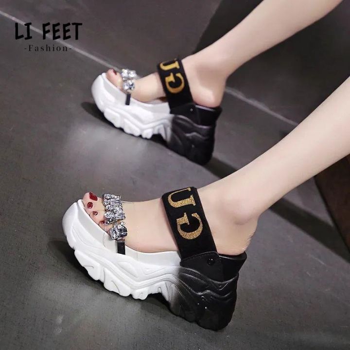 2022-new-fashion-thick-bottom-heightening-cool-drag-wedge-heel-slippers-womens-rhinestone-one-word-half-drag-summer-outer-wear