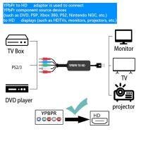 1080P Component to -Compatible Converter YPBPR RGB + R/L Audio to -Compatible Adapter 5RCA to -Compatible