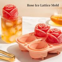 Rose Ice Trays Silicone Mold Reusable Large-capacity Ice Cube Maker Food Grade Ice Ball Maker with Lids Kitchen Accessories Ice Maker Ice Cream Moulds