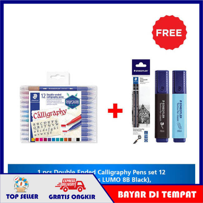 Staedtler Double Ended Calligraphy Pen Set 12 Lazada Indonesia